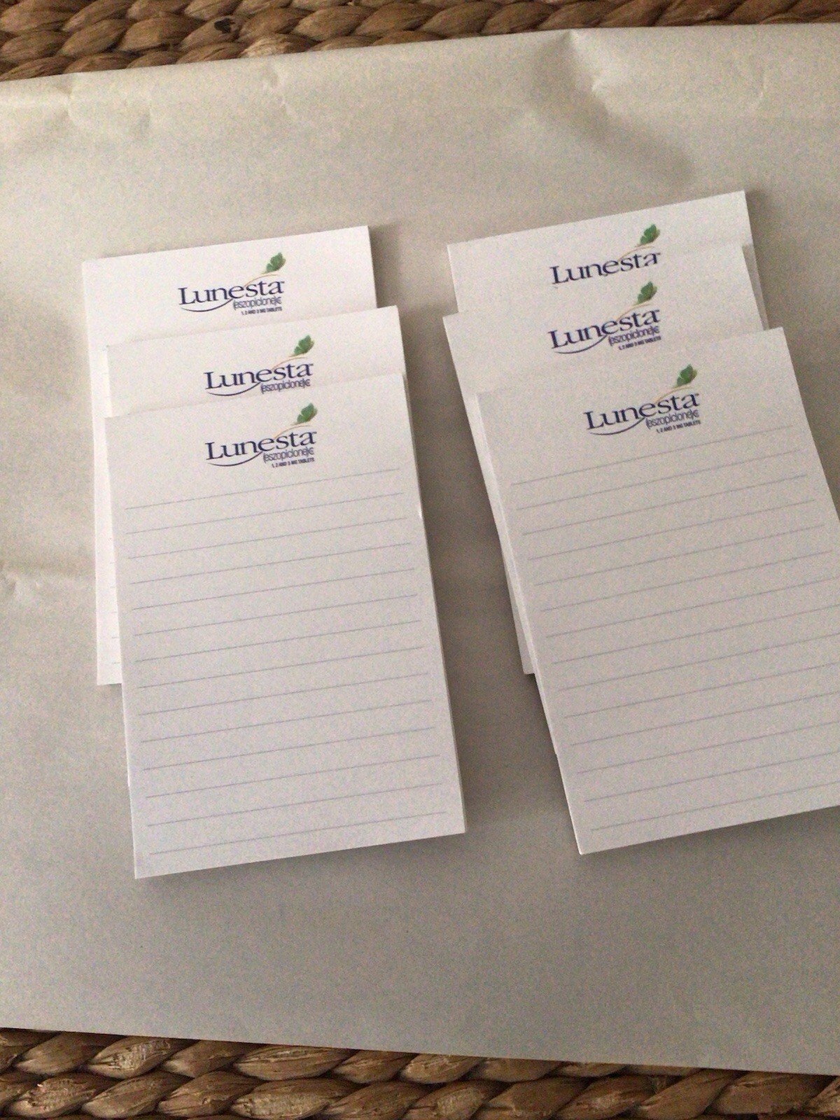 Lot of 6 Lunesta Pharmaceutical Post It Notes 4×6 Note Pad Sticky Notes New