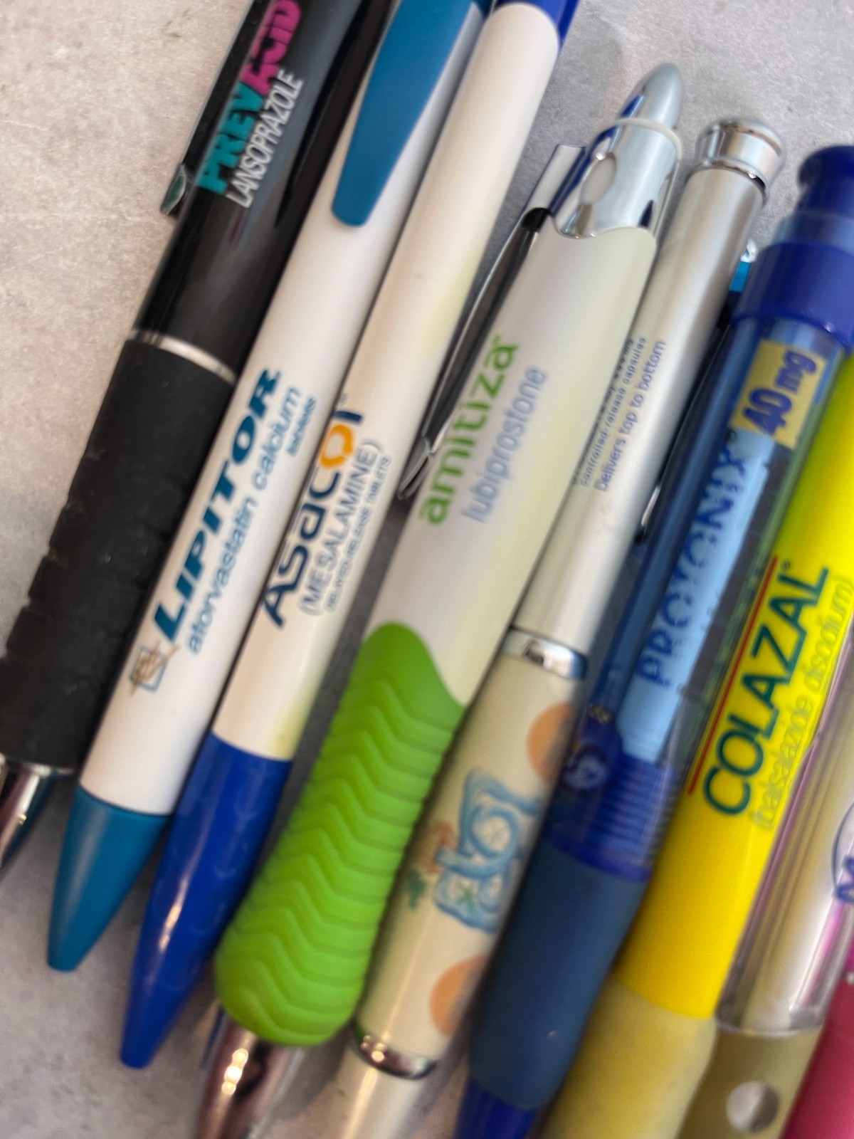 Nine Pharmaceutical Collectible Pen Lot Of 9 Pharma Drug Rep Lipitor prevacid
