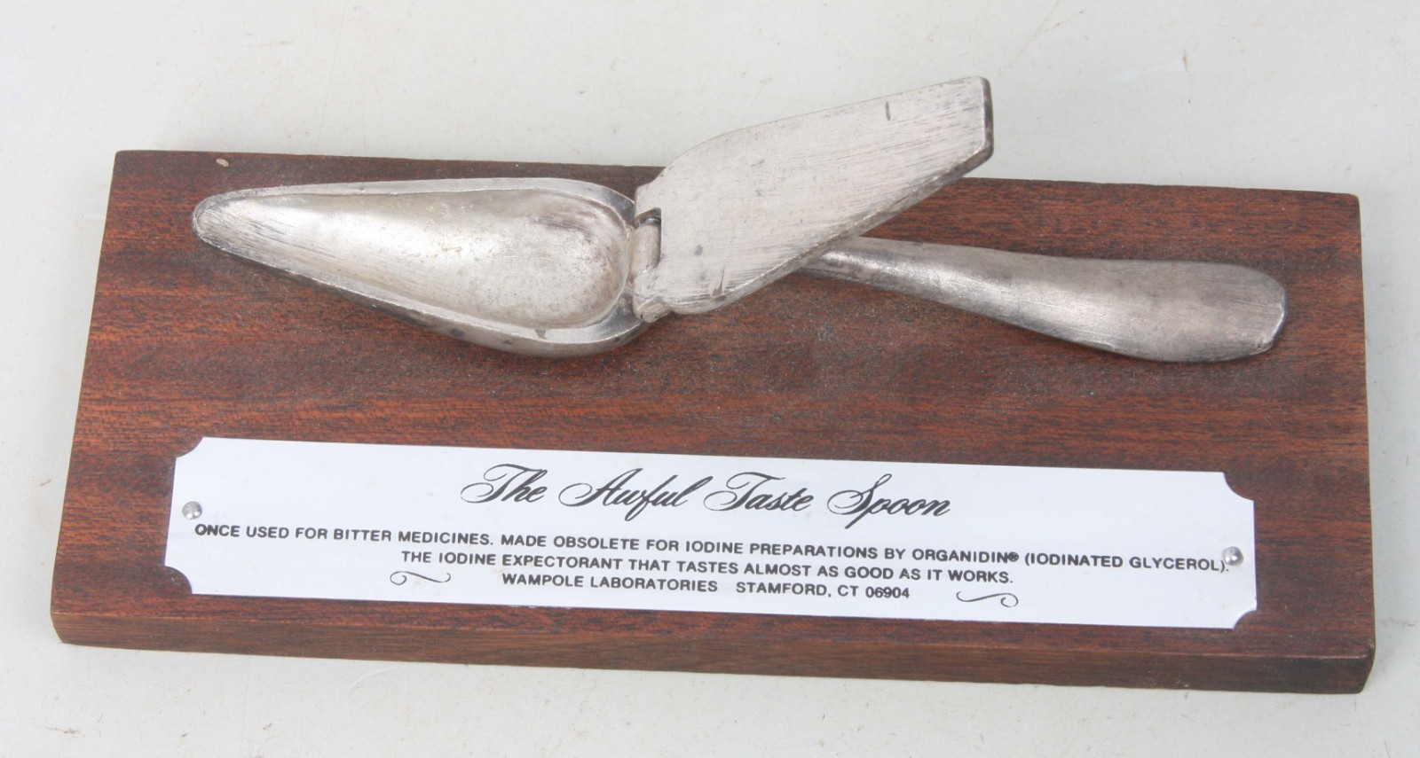 1960’s AWFUL TASTE SPOON Used for Bitter Medicines, on Wood Made in Spain