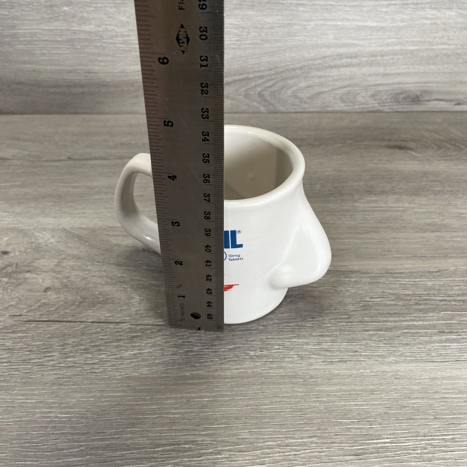 Hismanal Nose Coffee Mug Pharma Rep Vintage White Tea Cup Drug Advertisement