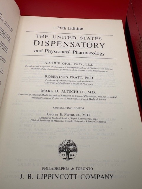 The United States Dispensatory and Physicians’ Pharmacology, 26th Edition, 1967