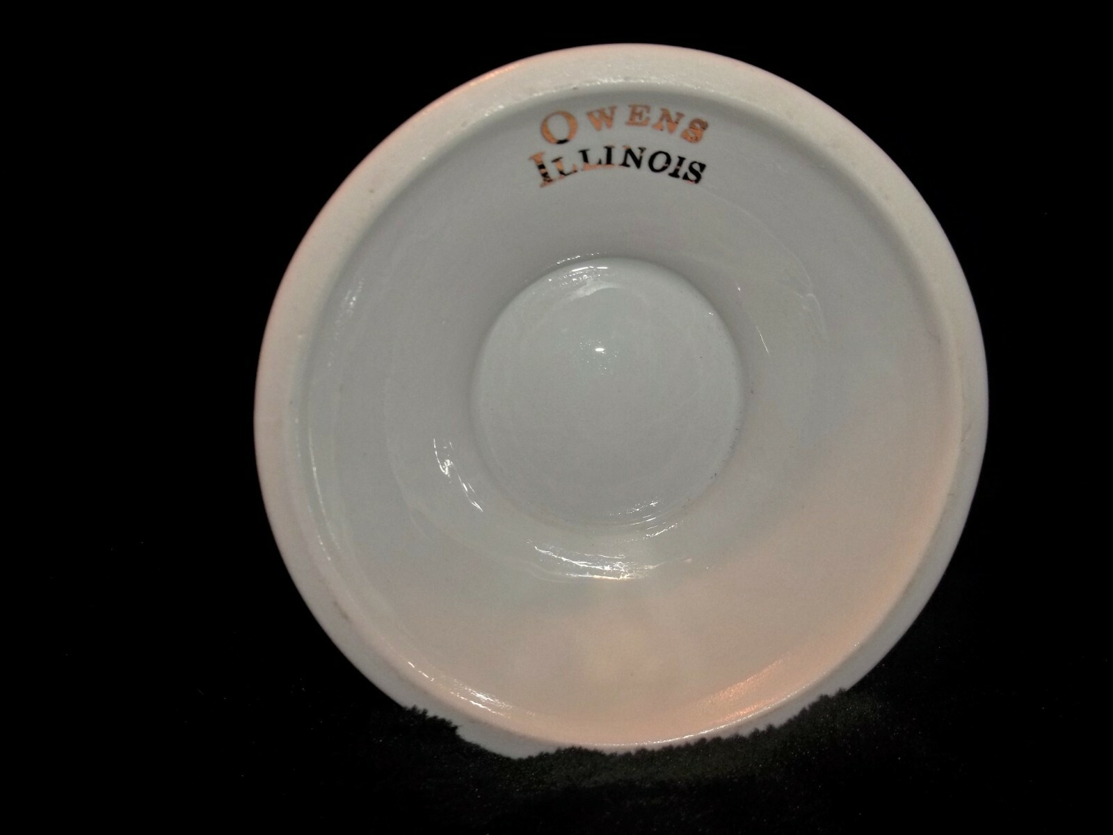 Owens Illinois RX Porcelain White & Gold Mortar & Pestle~Pharmacist Gift~7″~MINT