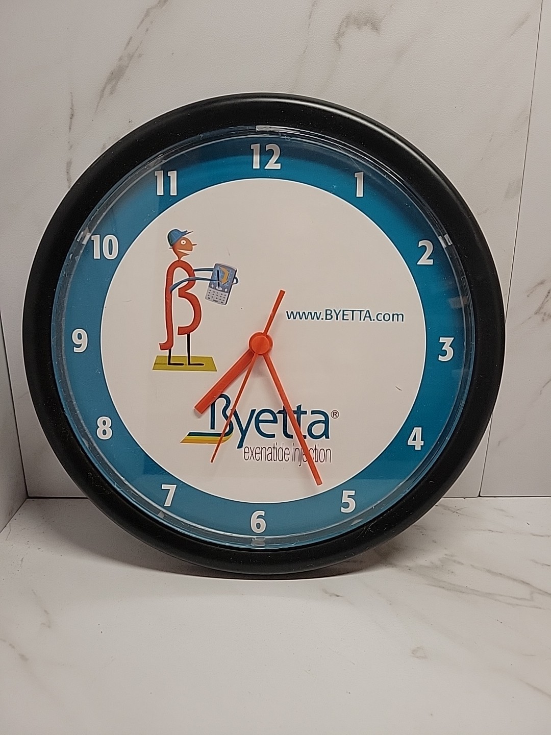 Vintage Byetta Pharmaceutical Drug Rep Promotional Quartz Wall Clock