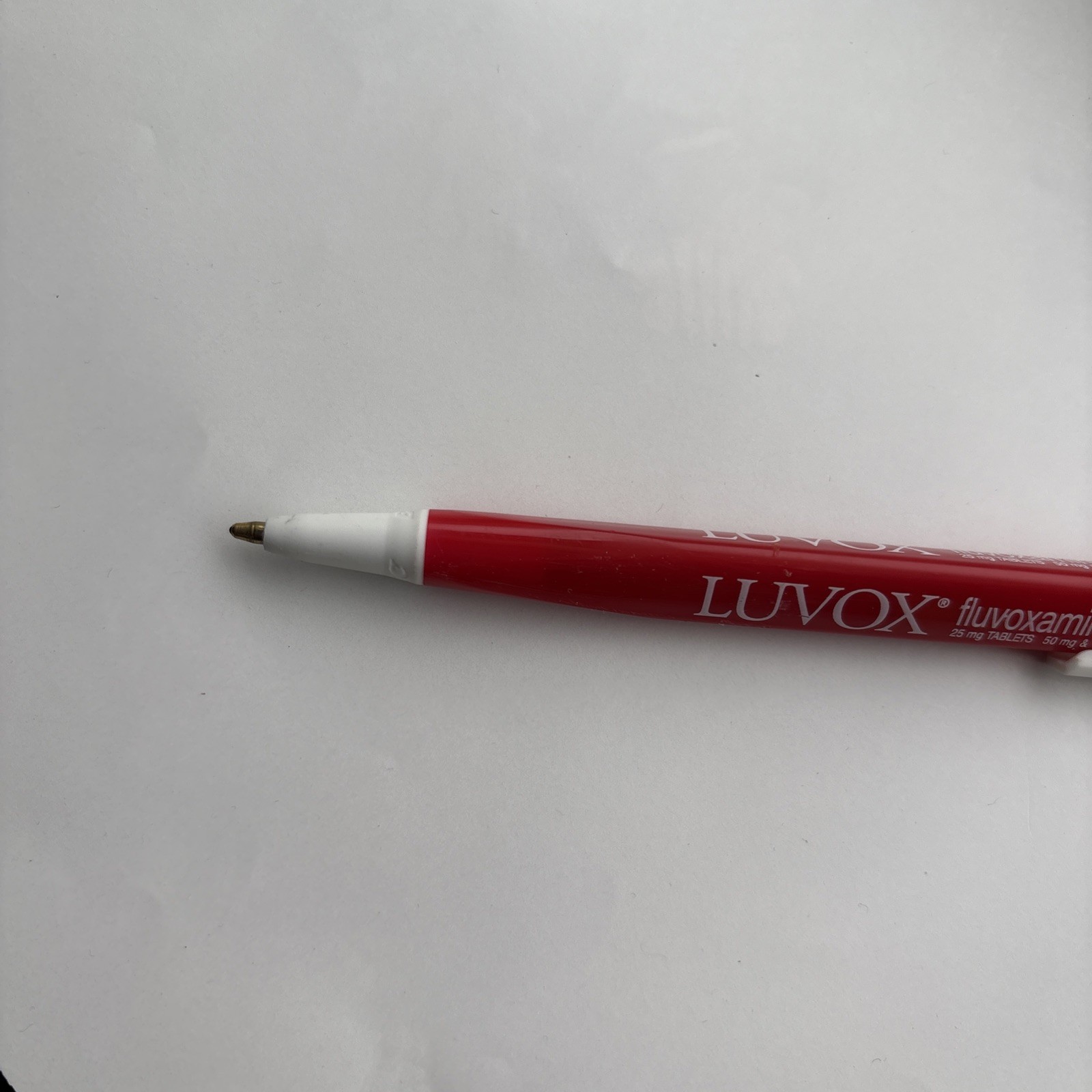 VTG Ballpoint LUVOX Pharma Promo Advertising Triangular Pen Red