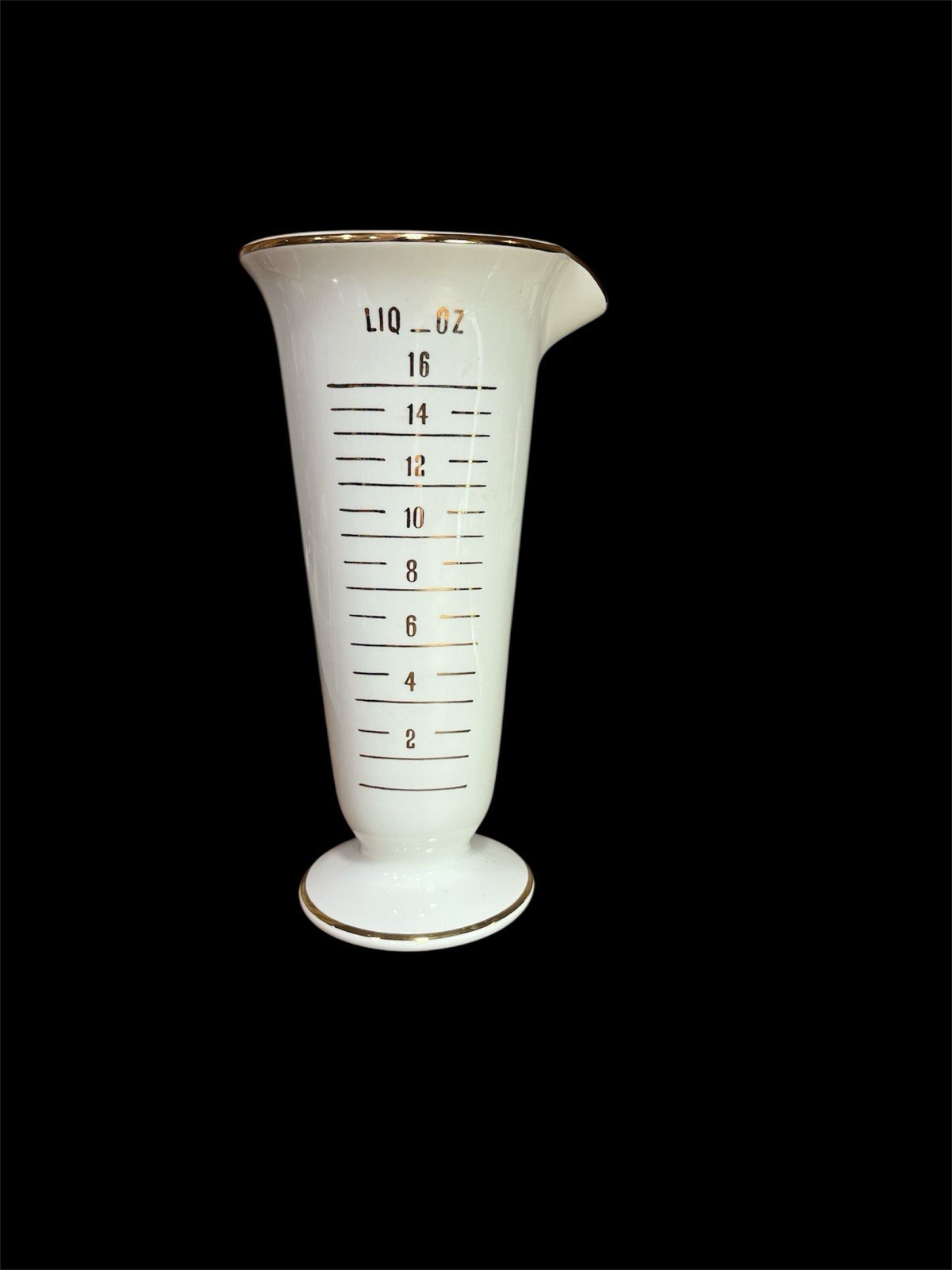 Owens Illinois RX Porcelain Drugstore Pharmacy Apothecary Measuring Beaker 9”