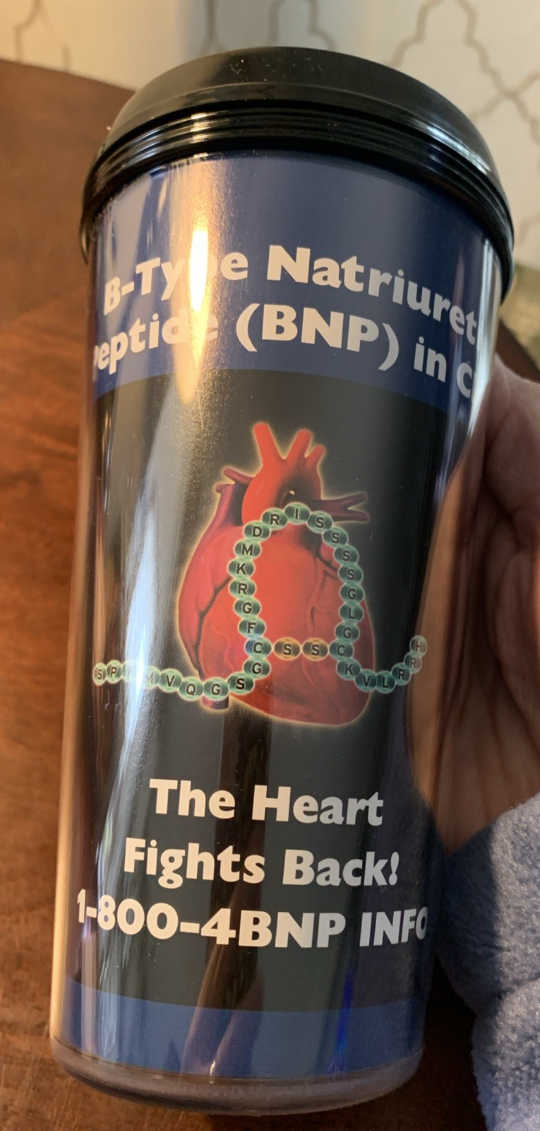 Scios Pharmaceutical BNP in CHF Plastic Travel Mug Cup