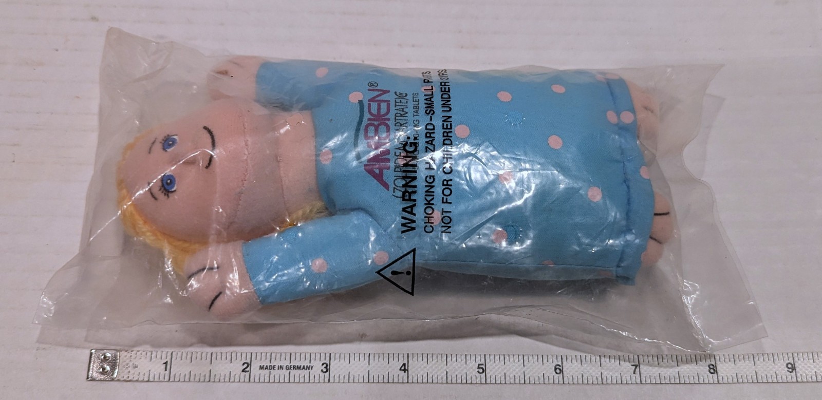 Vintage AMBIEN Sleepy Girl Plush Beanbag Doll – Pharmaceutical Rep Promo – RARE!