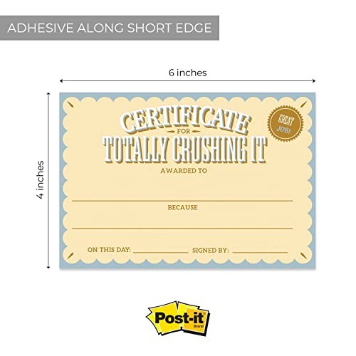 Achievement Certificate Fill in Sticky Note Pads / 6″ x 4″ Motivational