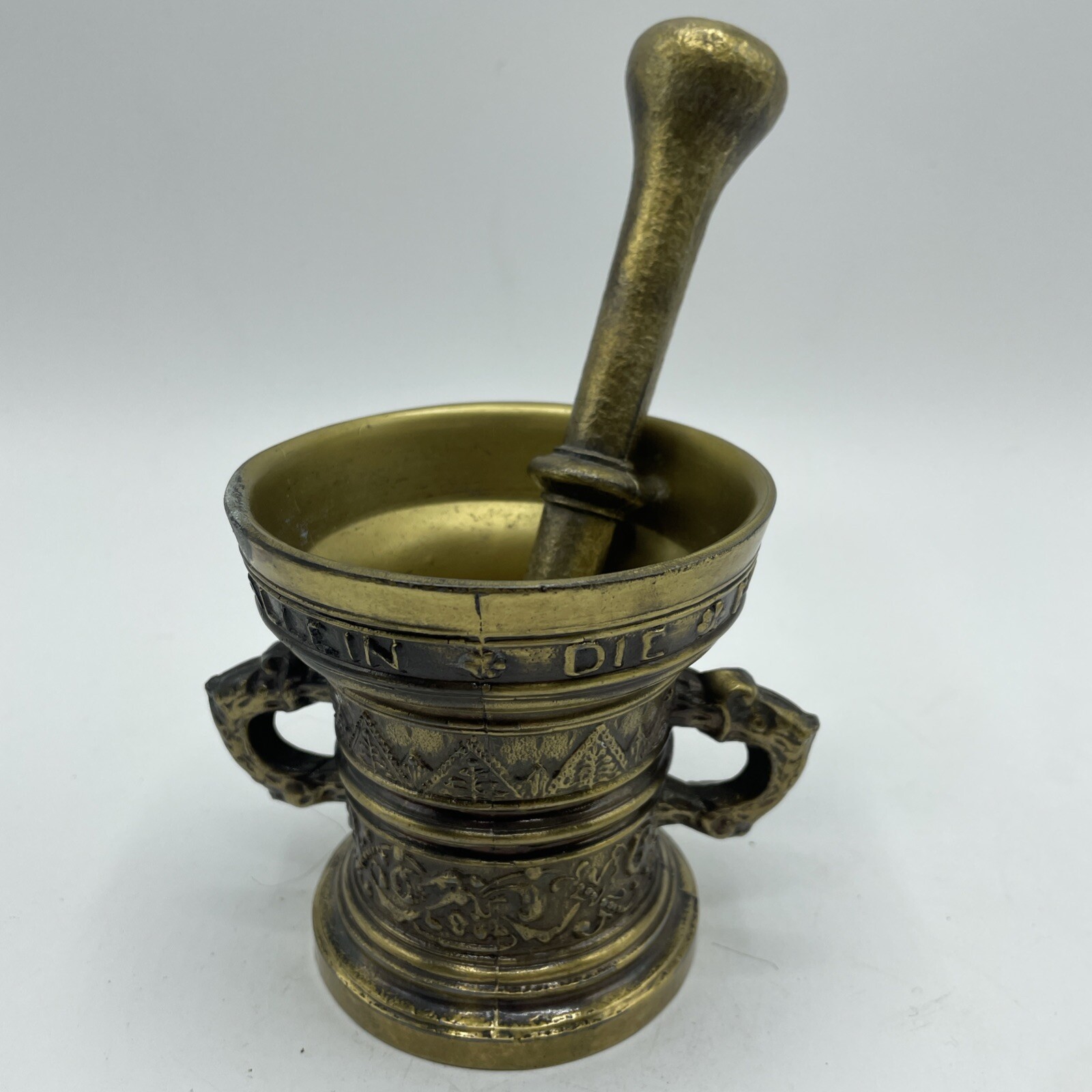 VTG Mortar & Pestle Lot of 5 Decorative Brass Apothecary Pharmacy Pill Grinder