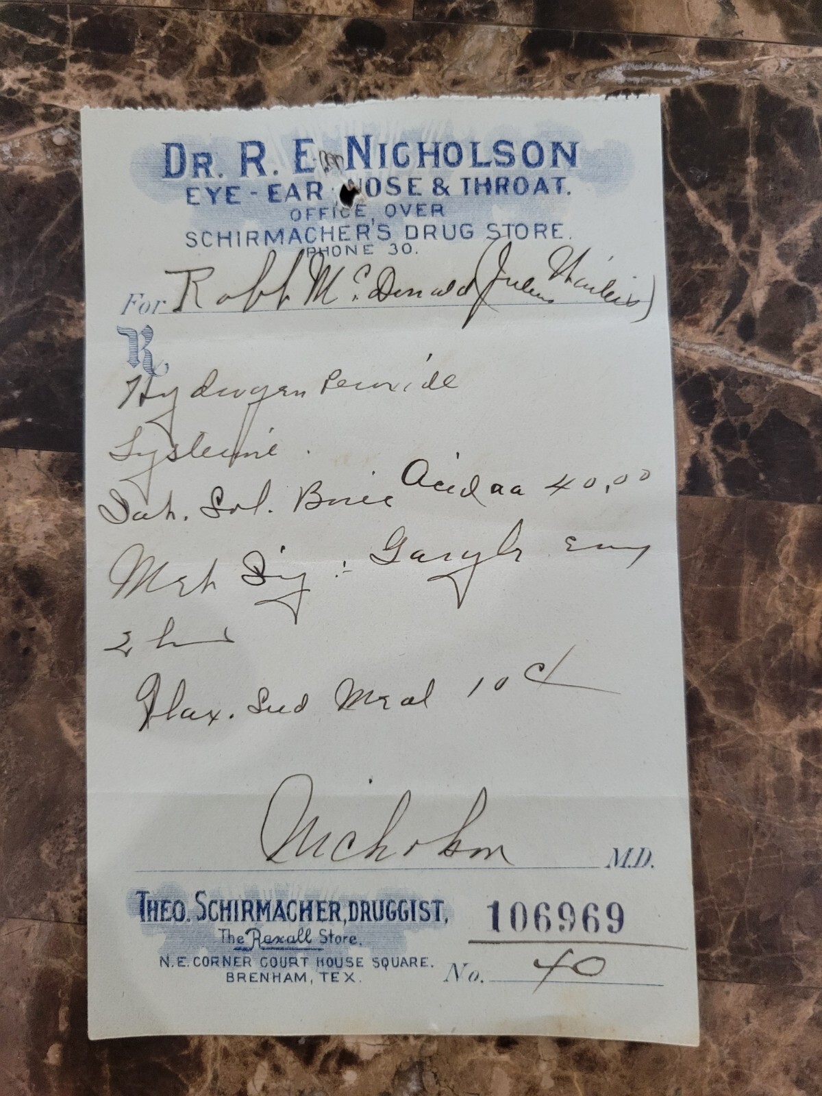 File Box & 97 antique prescriptions (1913) – Opium, Morphine, Dionin, Codeine
