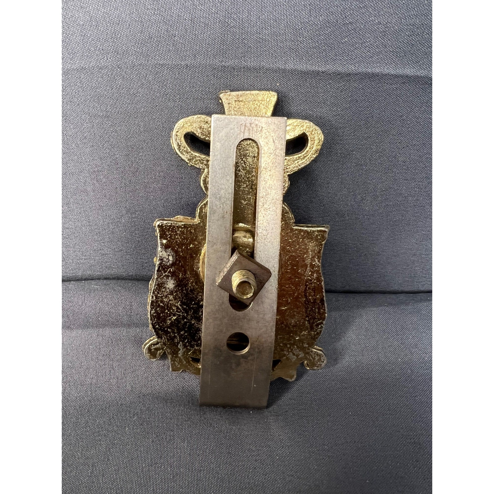 Vintage Metal Pharmacy Emblem Collectible Pharmaceutical Symbol Silver
