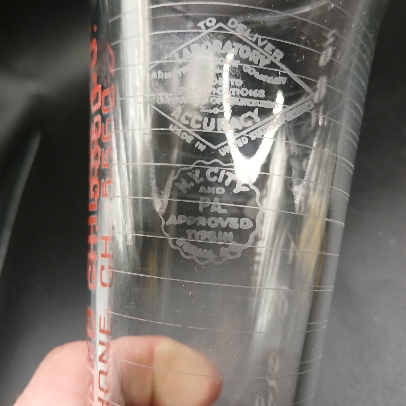Vintage Advertising Apothacary 8 0z Glass Etched Laboratory Beaker-Larned Sales