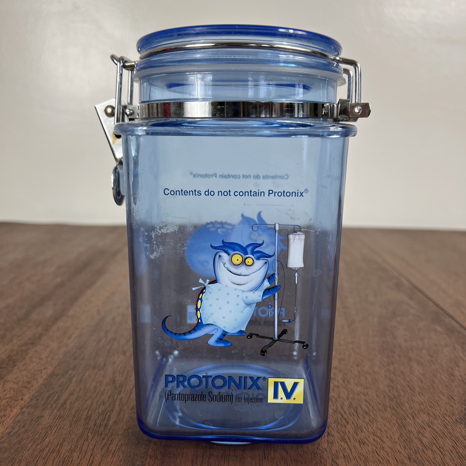 VTG Pharmaceutical PROTONIX IV Plastic Container Drug Rep Cat Promo Canister