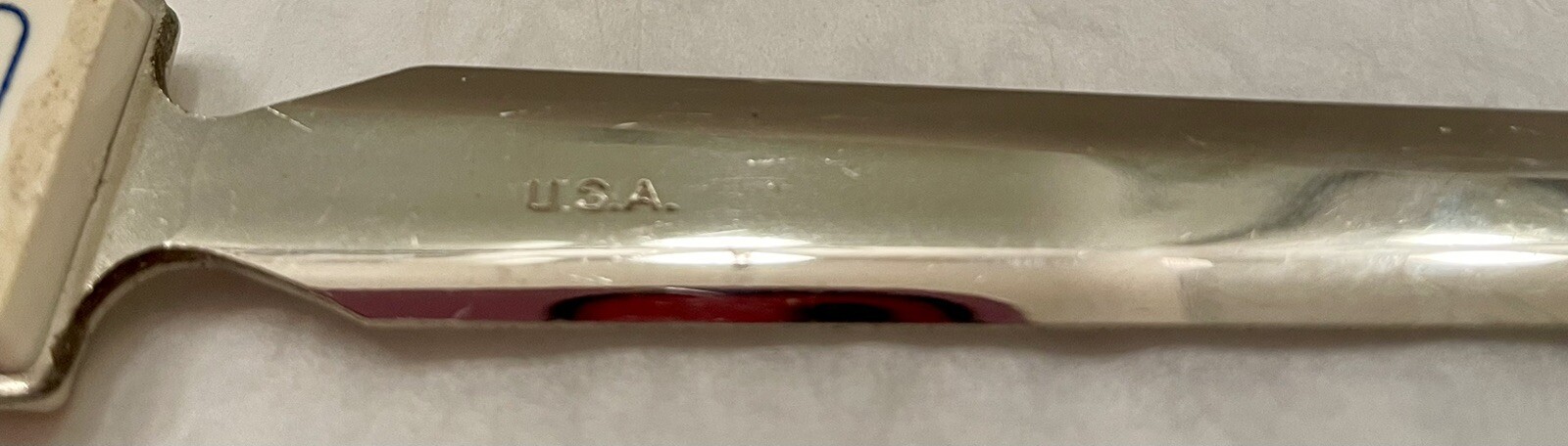 VTG 1980’s MEAD JOHNSON QUIBRON-T SR 7″ METAL LETTER OPENER PHARMA REP LOGO