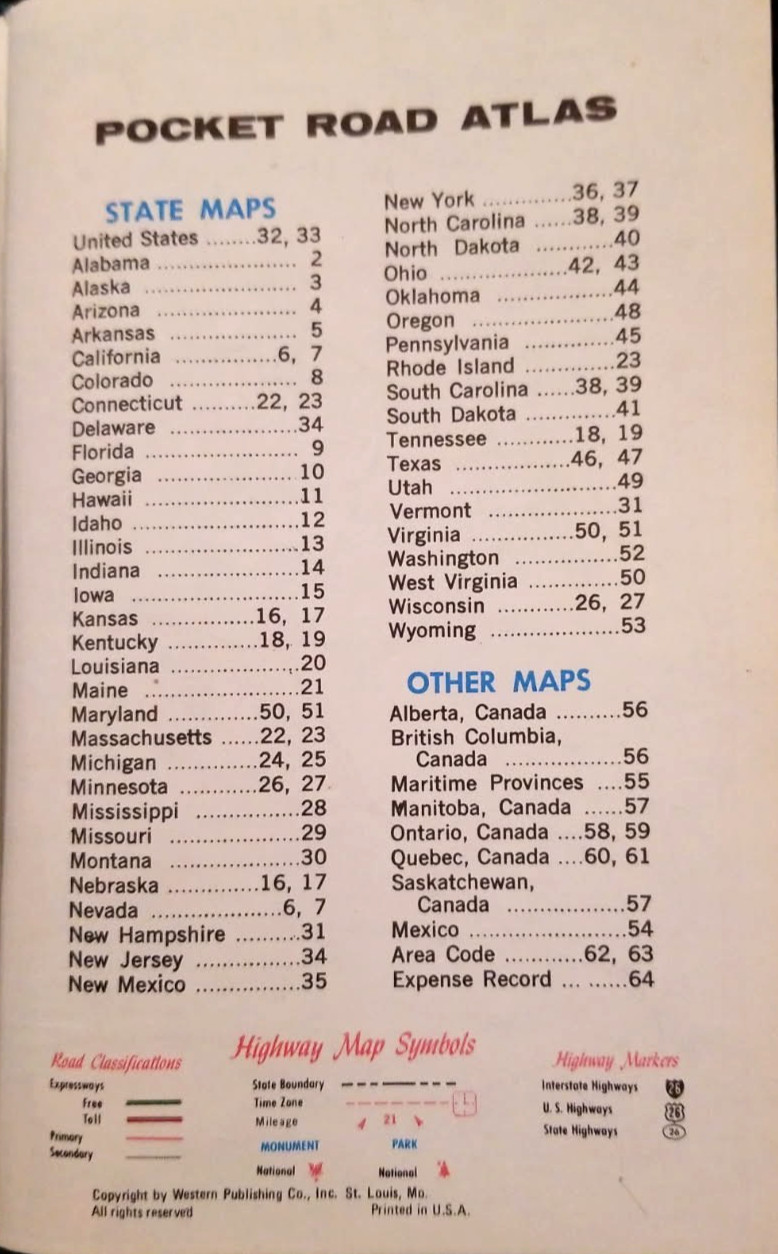 Very RARE and Vintage Pharmaceutical Drug Rep Promo Pocket Road Atlas From Dista