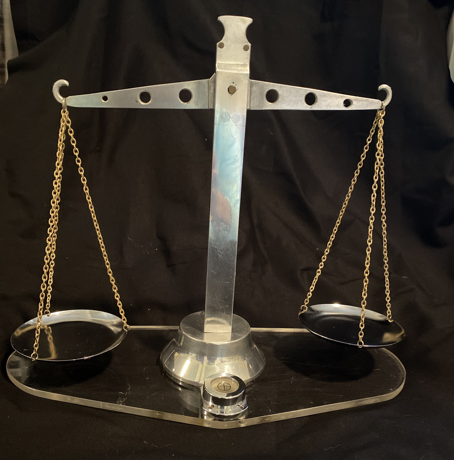 Vintage Chrome & Lucite Apothecary Pharmaceutical Balance Scale MCM Industrial