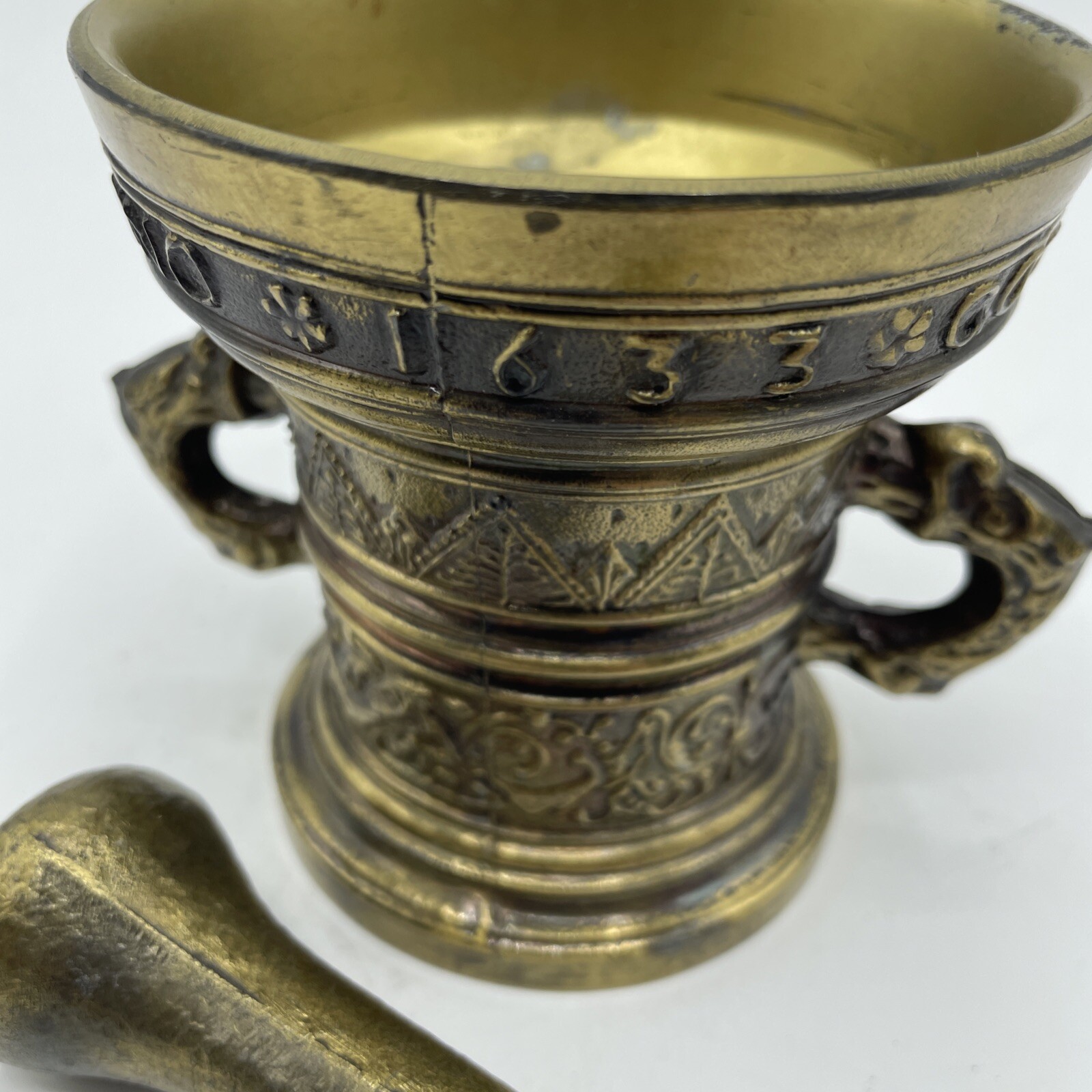 VTG Mortar & Pestle Lot of 5 Decorative Brass Apothecary Pharmacy Pill Grinder
