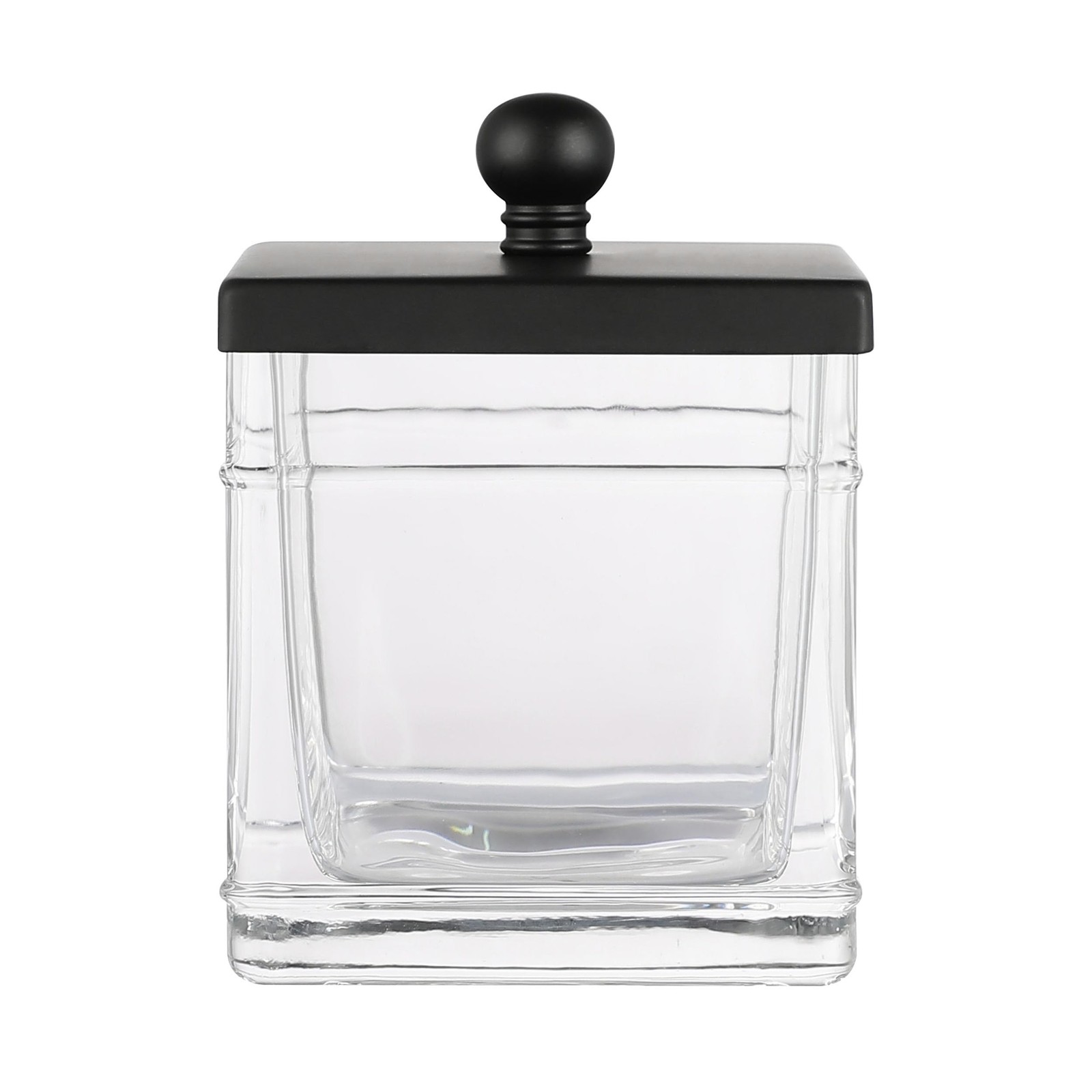 Clear Transparent Hotel Style Apothecary Tempered Glass Canister Jar W/ Matte…