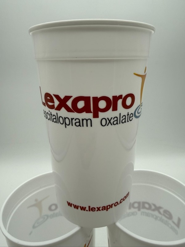 Lexapro Pharmaceutical RX Rep Promotional Plastic Drinking Cups Set of 3