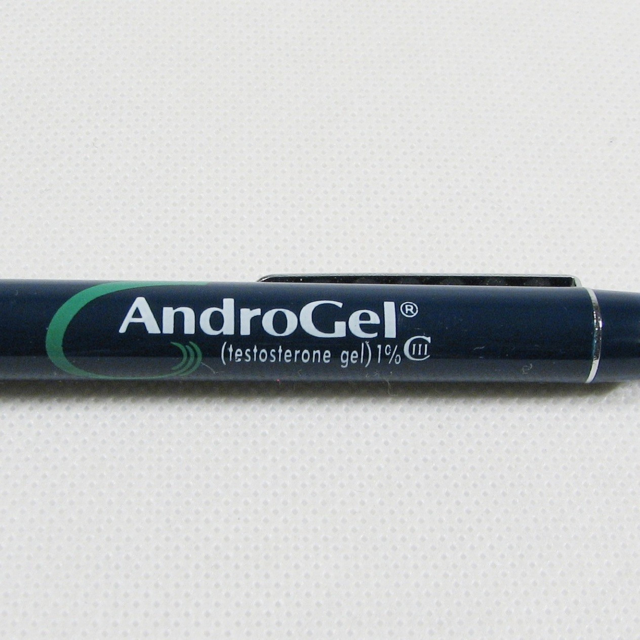 Vintage Pharmaceutical Drug Rep Pen Androgel Ball Point Metal Soft Grip Works