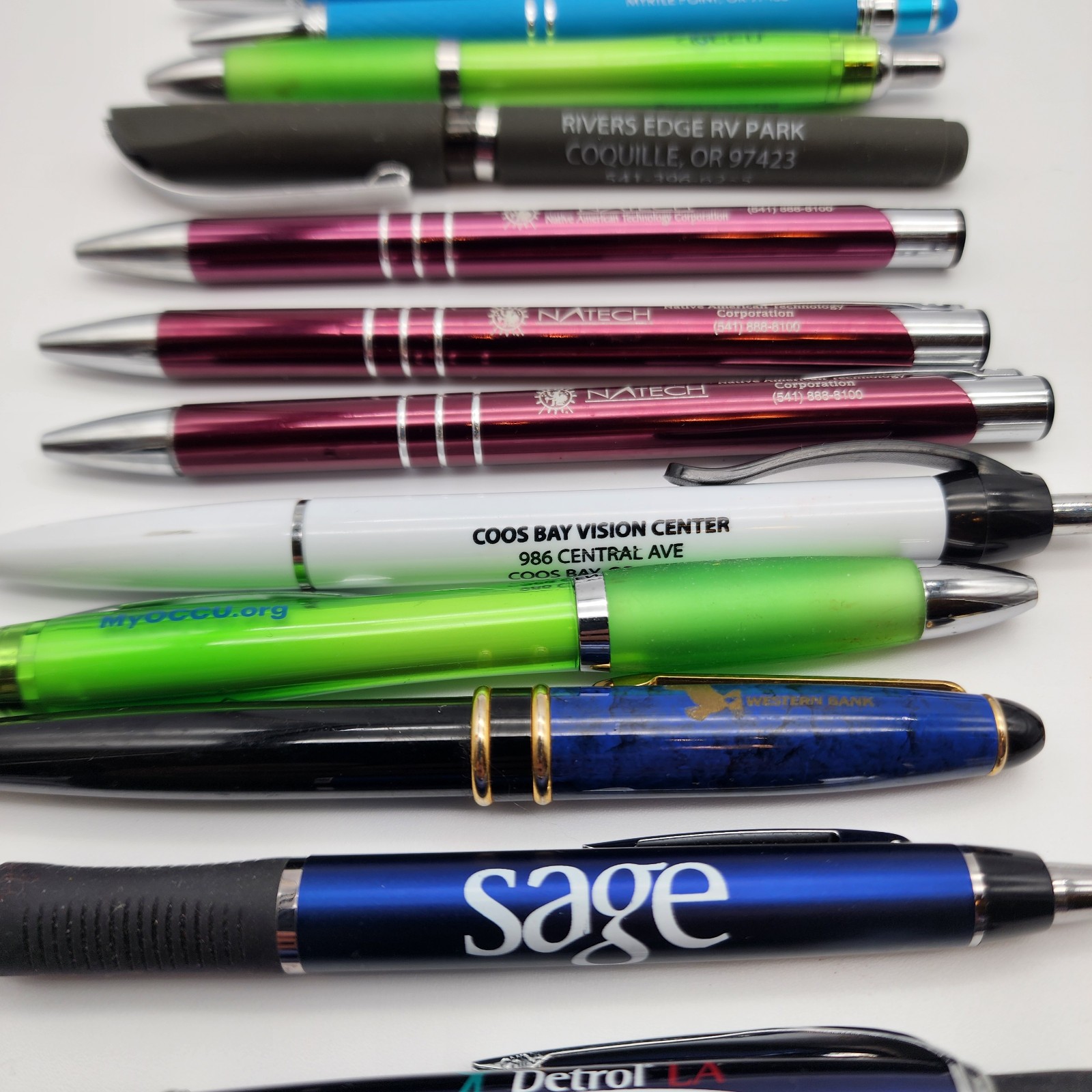 Large Lot Vintage Pharmaceutical Ballpoint Pen Drug Rep Promo Church Advertising