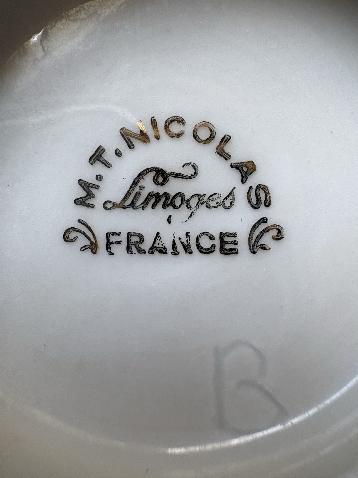 VTG Limoges Pharmacy Apothecary Mortar blue & gold 1954 Halifax MT Nicolas CPhA