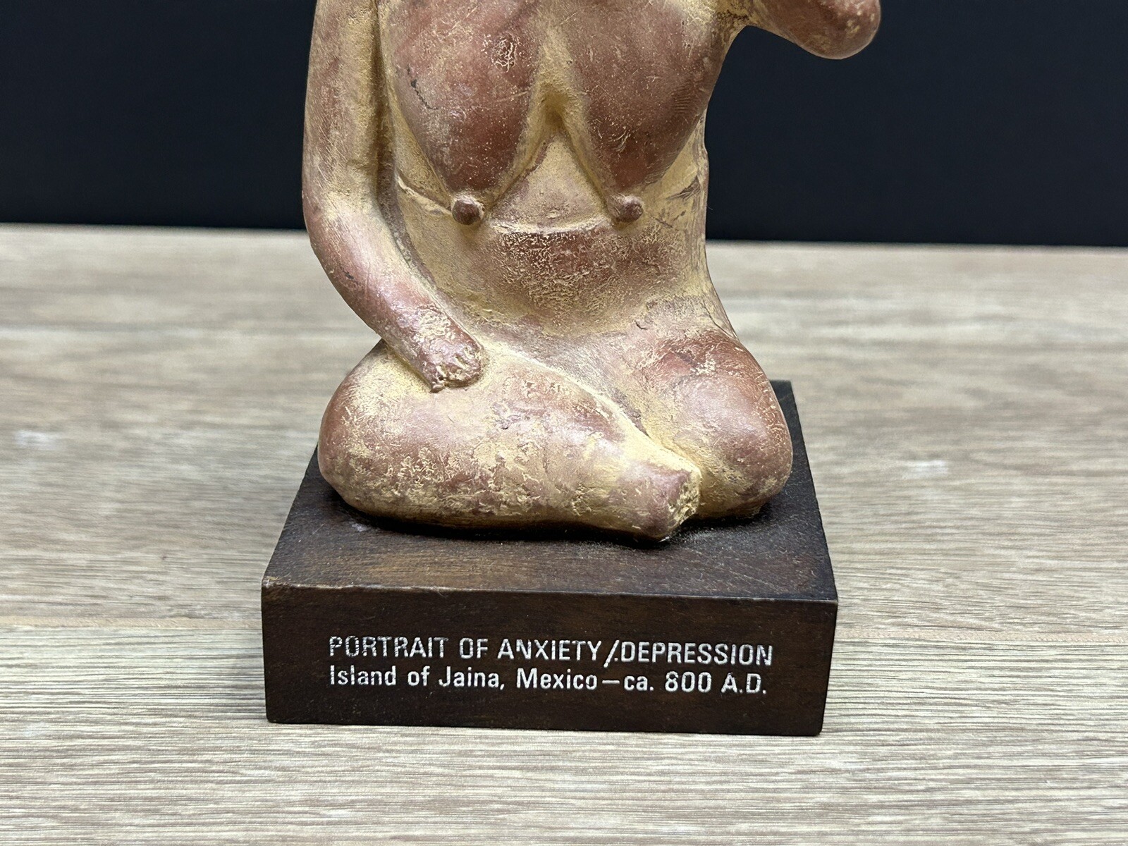 Vintage Portrait Of Anxiety/Depression Etrafon Promo Clay Figurine Mexico 800AD