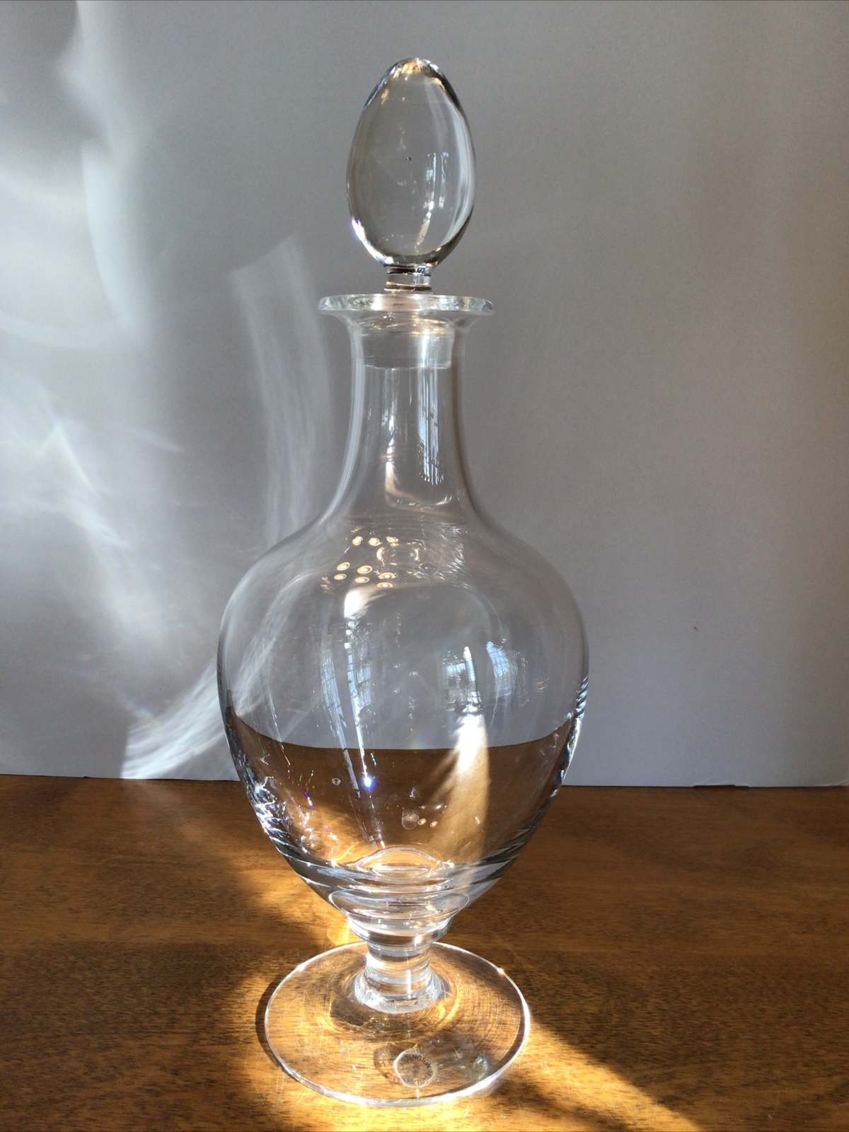 vtg clear glass apothecary w/stopper Dartington, England 12.5” tall