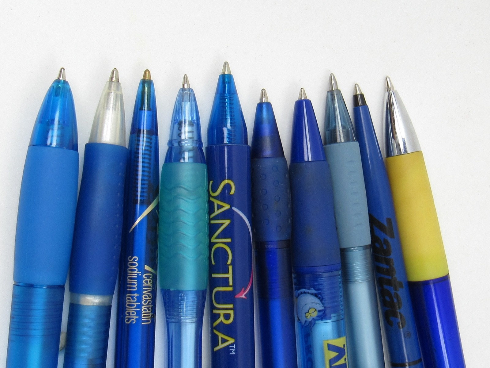 Lot of 10 PENS Drug Rep Pharmaceutical Promo Medical Advertising Shades of Blue