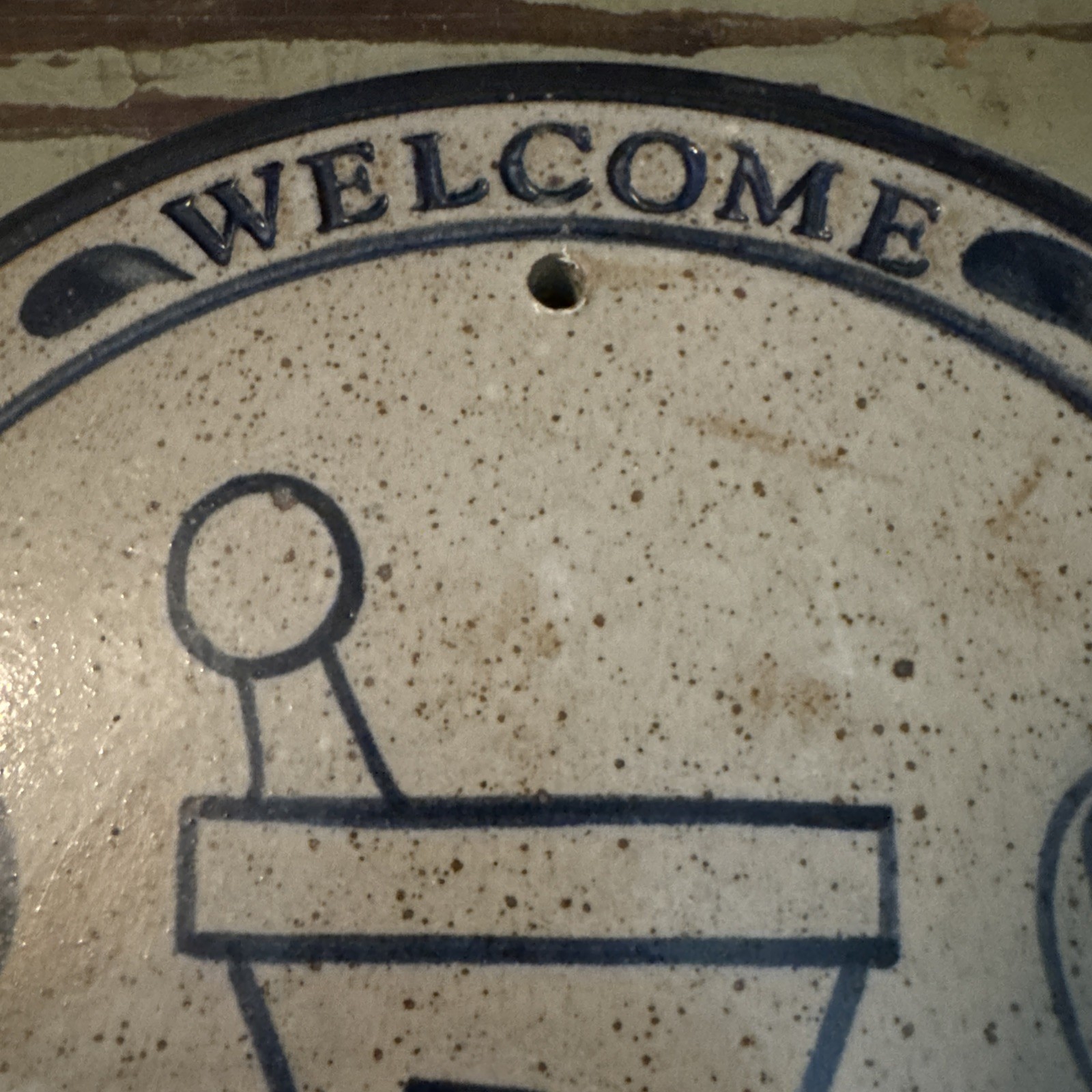 Vintage pottery Welcome Plaque Pharmacist/ Apothecary