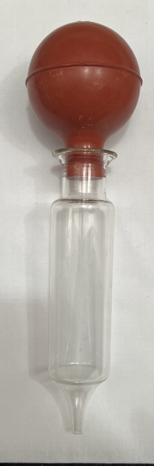 VTG 4 ounce Glass Bulb Syringe 10”. Pharmacy, Medical, Army Medic PROPPER