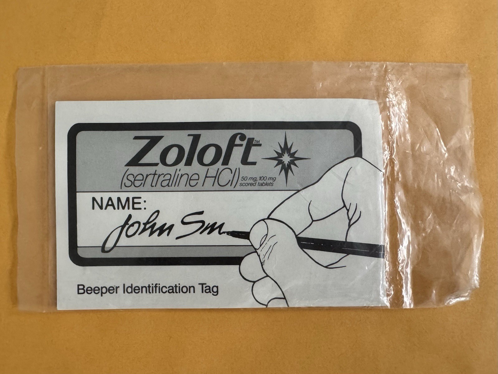 Rare Vintage ZOLOFT Promotional Beeper Tag 1990’s Pfizer Pharma Collectible