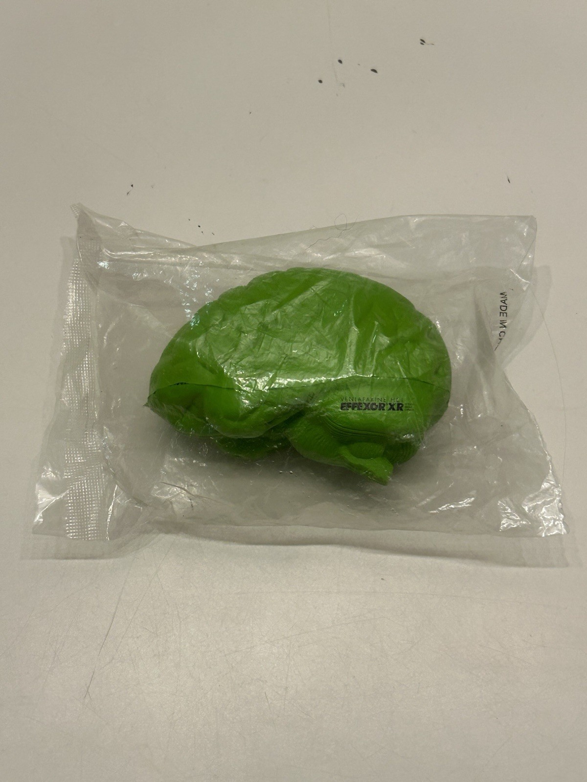 Effexor XR Stress Relief Squishy Ball Green Brain Drug Rep Pharmaceutical Swag