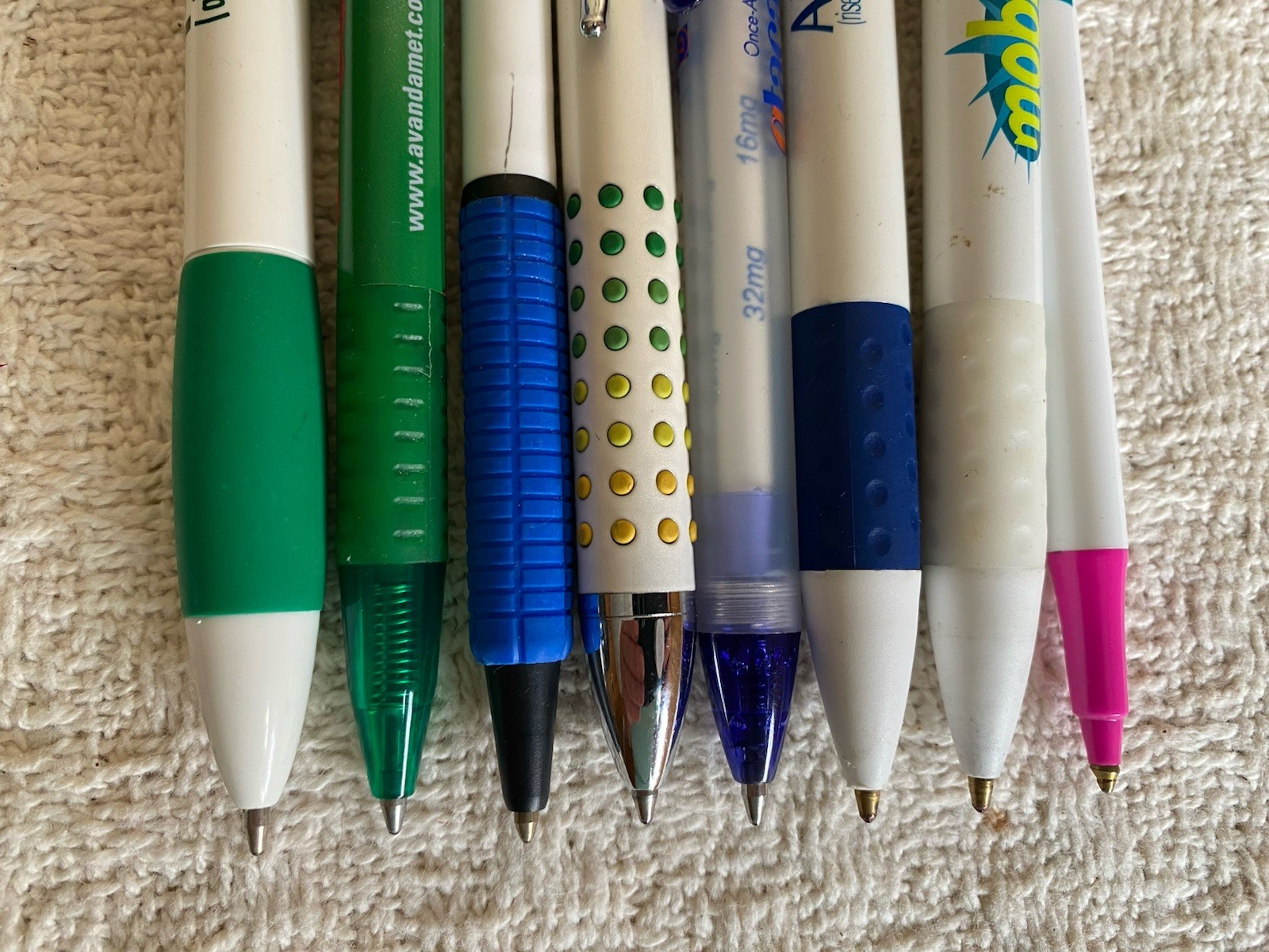 Lot Of 8 Pharmaceutical Drug Rep Pens Fosomax Cialis Actonel Mobic +++ READ