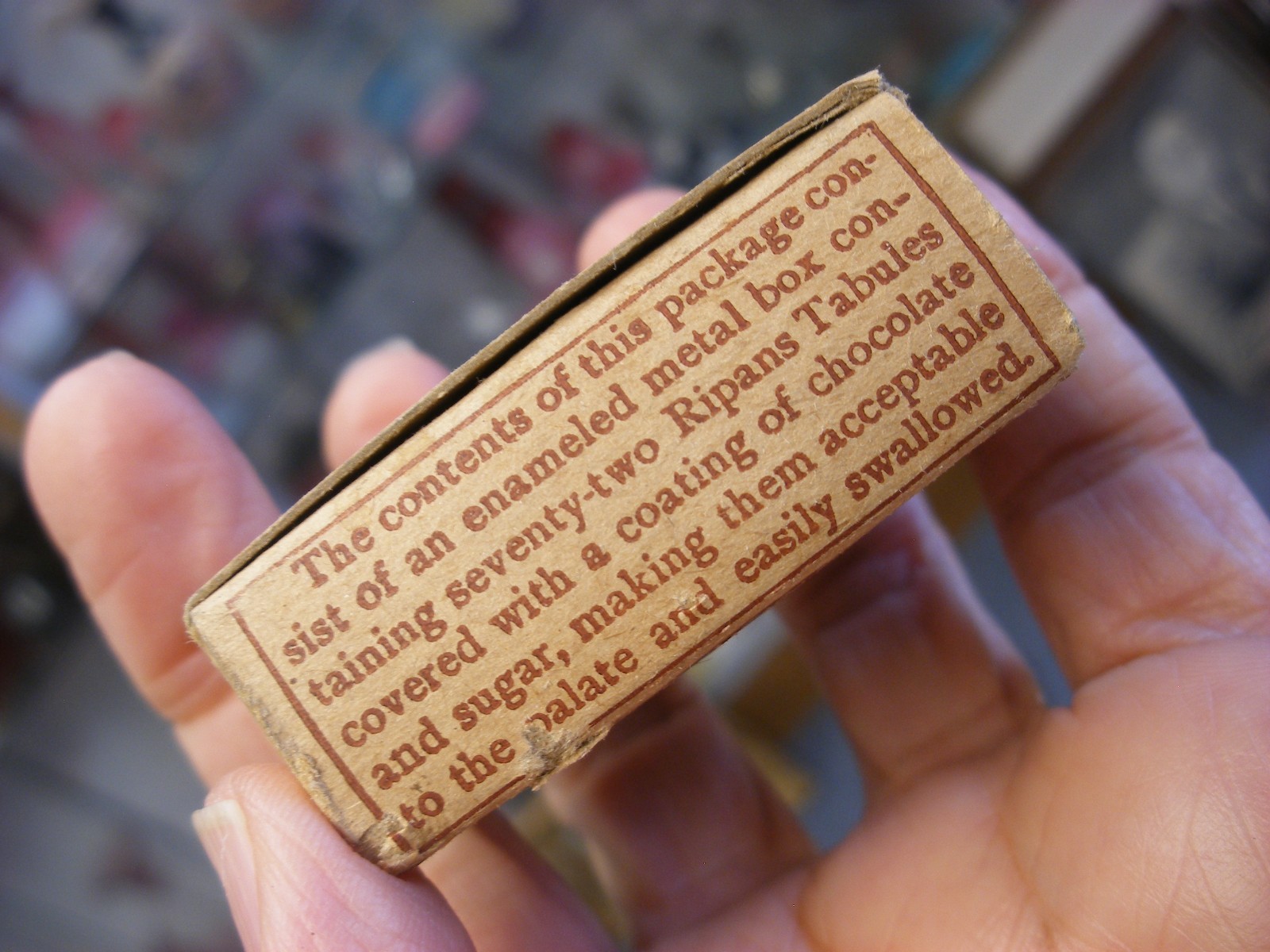 Vtg Medical Remedy Pharmacy Quack Cure – Chocolate Coated Ripans Tabules Tin