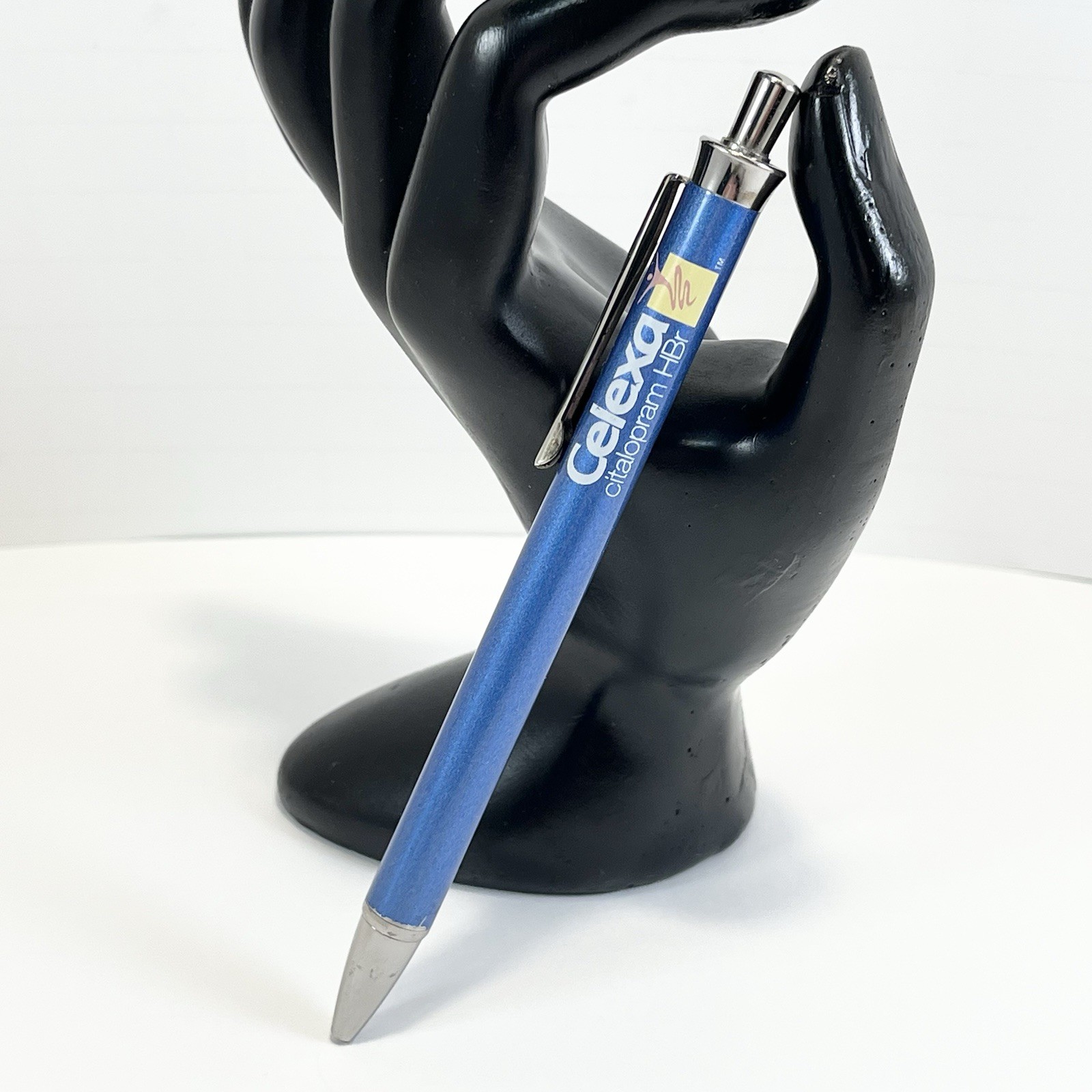 Celexa Pharm Rep. Pen Blue Metal Clicker Collectible