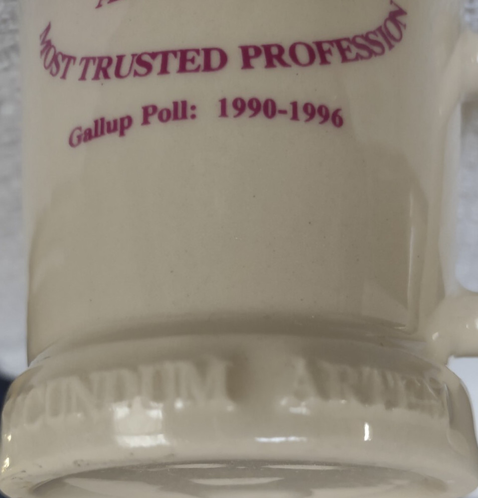 PHARMACY ADVERTISING MUG ~ Claritin ~ Heavy Off-White Pottery ~ Made in USA