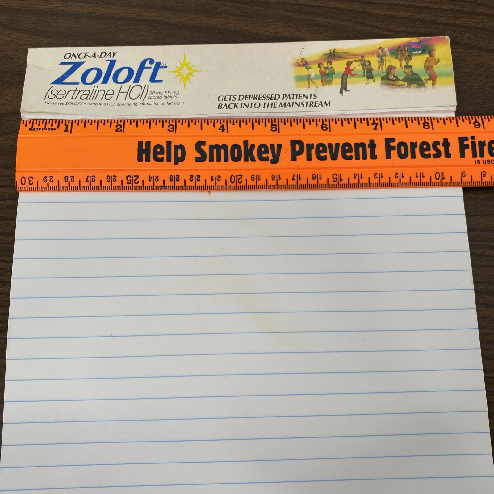 VTG 1992 Zoloft Drug Rep Collectible Doctor Notepad 8.5 x 12.5” Pharmaceutical
