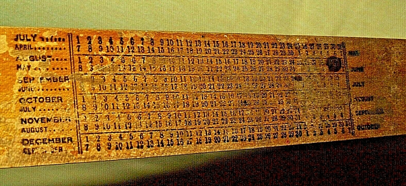 SULPHO LYTHIN RULER VINTAGE WOOD RULE LAINE CHEMICAL NY 12 INCH CM OBSTETRICAL.