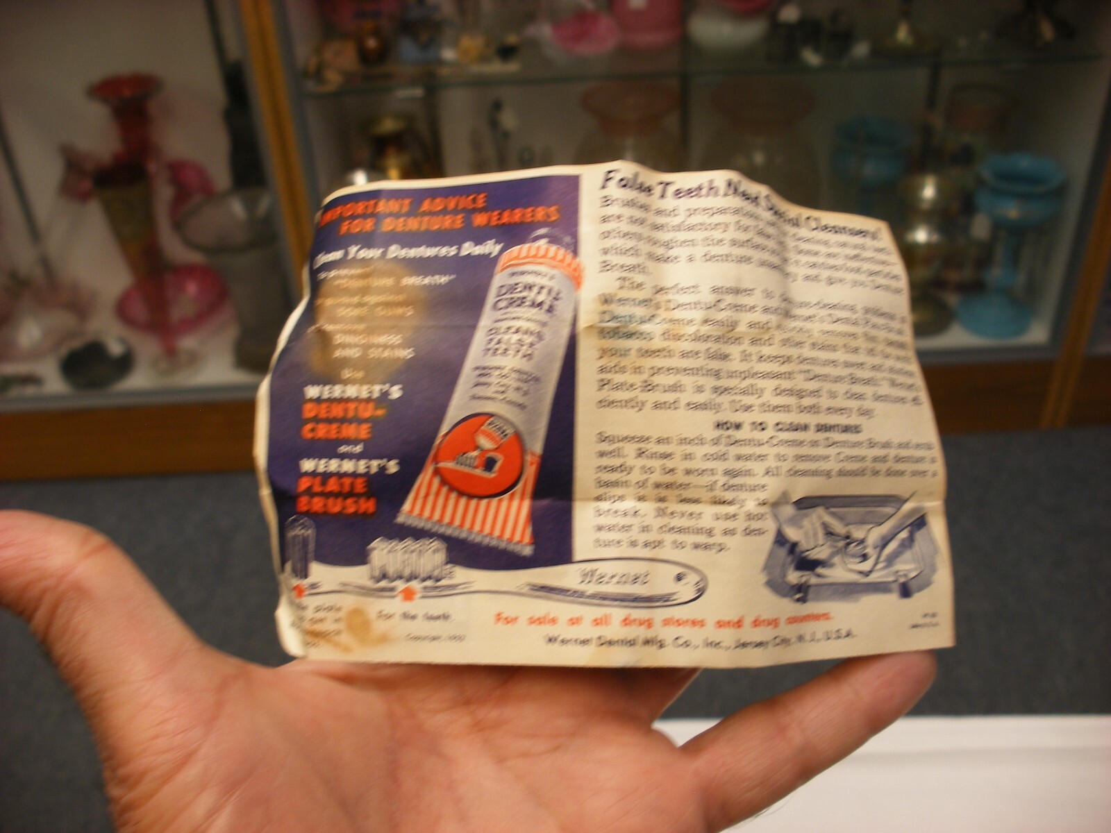 Vtg Medical Dental Pharmacy – Wernet’s Dental Powder & Denture Cream Sample Box