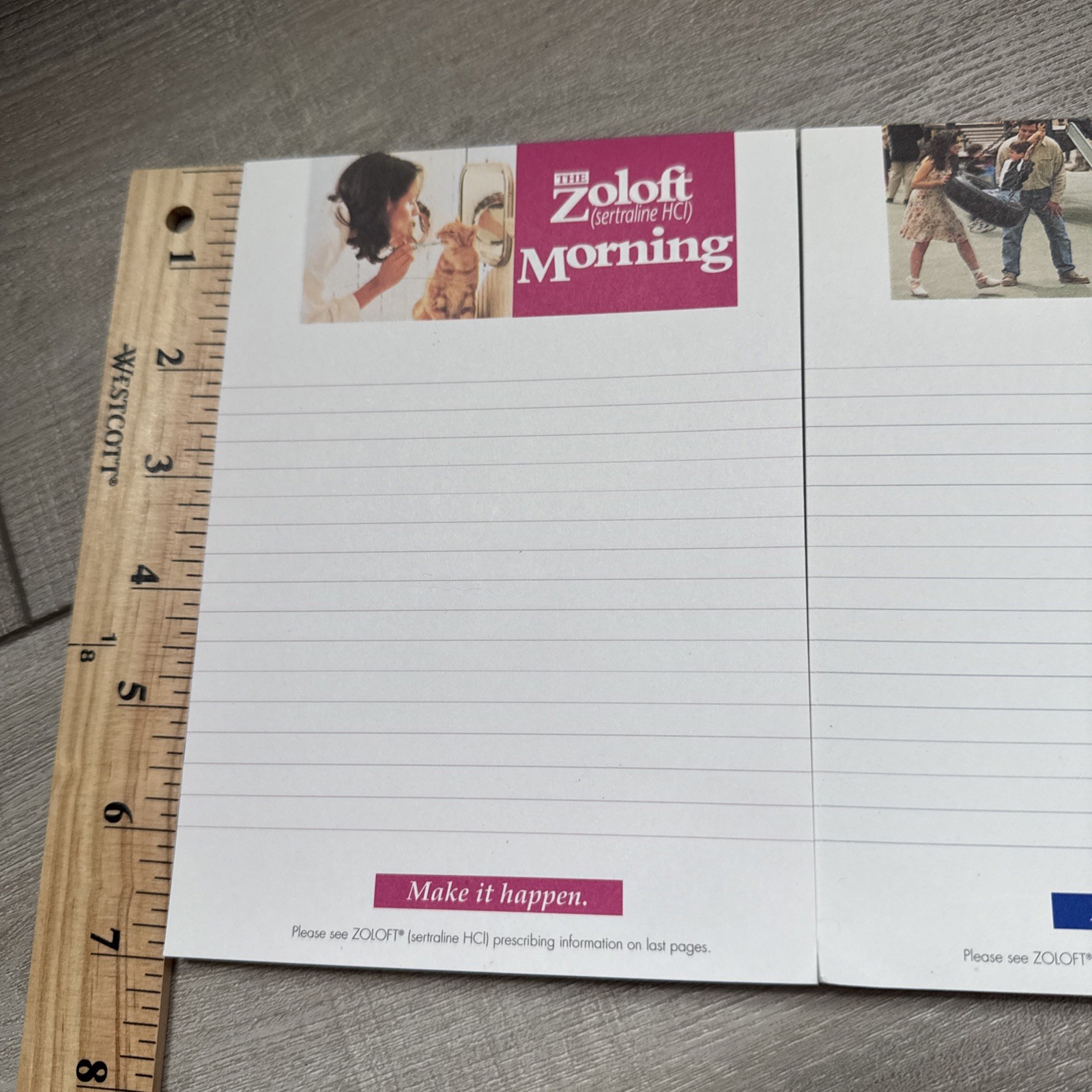 1996 Lot Of 2 Zoloft Pharmaceutical Notepads Advertising Promo drug Rep
