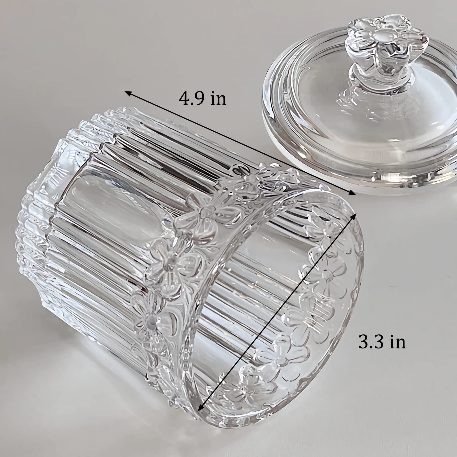 2 Pack Qtip Holder Glass Apothecary Jars with Lids Bathroom Accessories Vanit…
