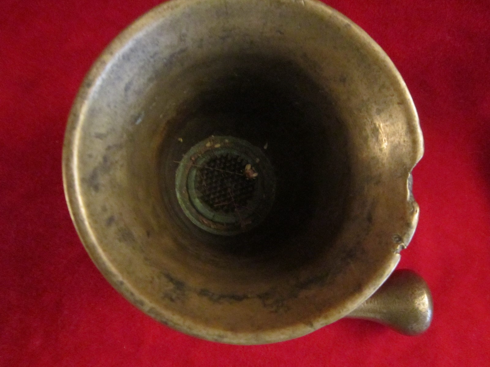 Antique 19TH Century Apothecary Solid Brass Mortar and Pestle Apothecary Rx