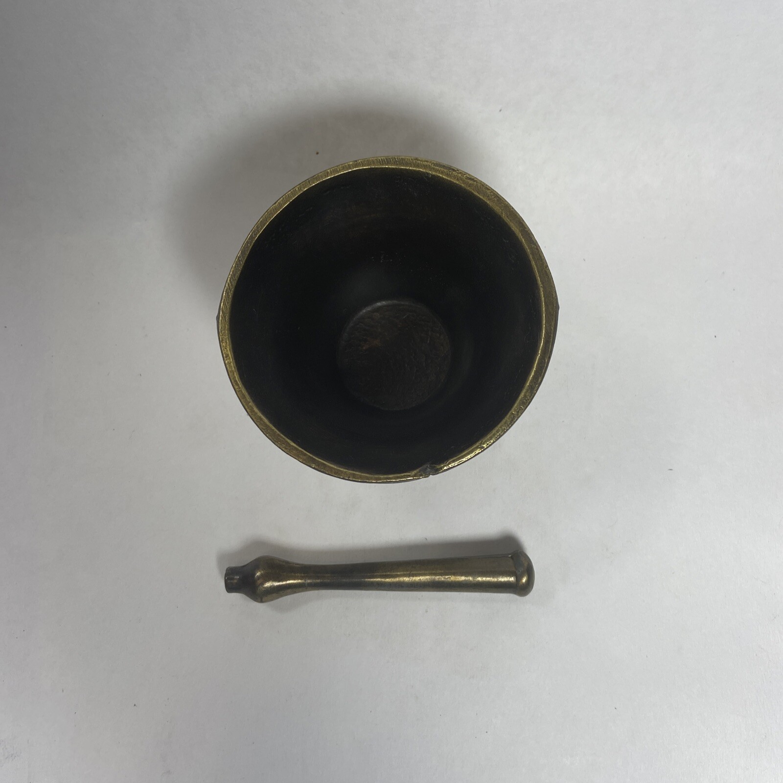 Vintage Bronze Brass Mortar & Pestle SCHERING 1976 Apothecary Chemist Miniature