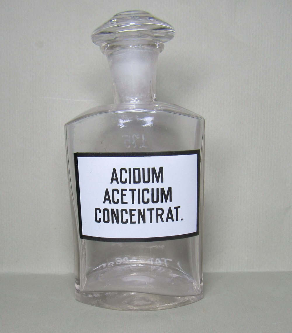 Vintage Medical Science Glass Bottle,Germany,ACIDUM ACETICUM CONCENTRAT