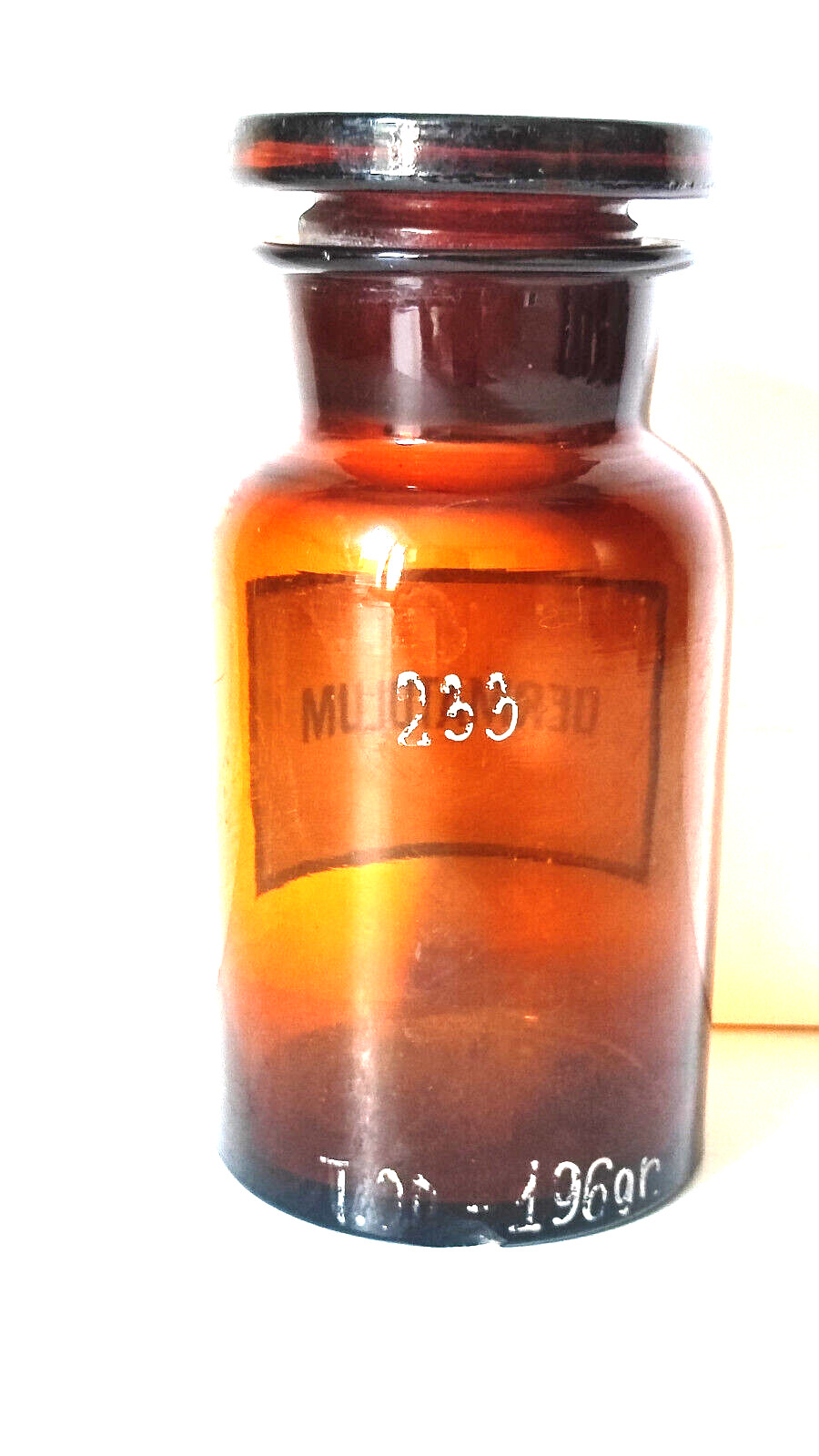 DERMATOLUM Vintage Glass Apothecary Pharmacy Brown Jar 250 ml