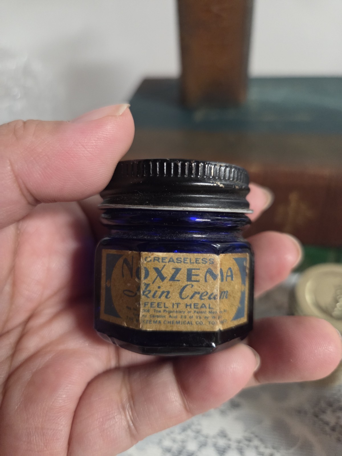 Antique Apothecary Bottle Set – Amber & Cobalt Glass – Vintage Medicine Jars…