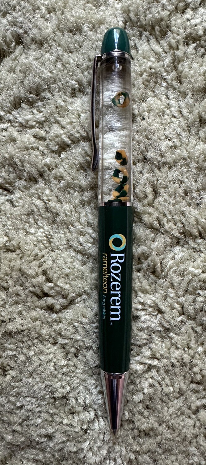 Rare Rozerem Drug Rep Pharmaceutical Promo Advertising Floating Pen Metal