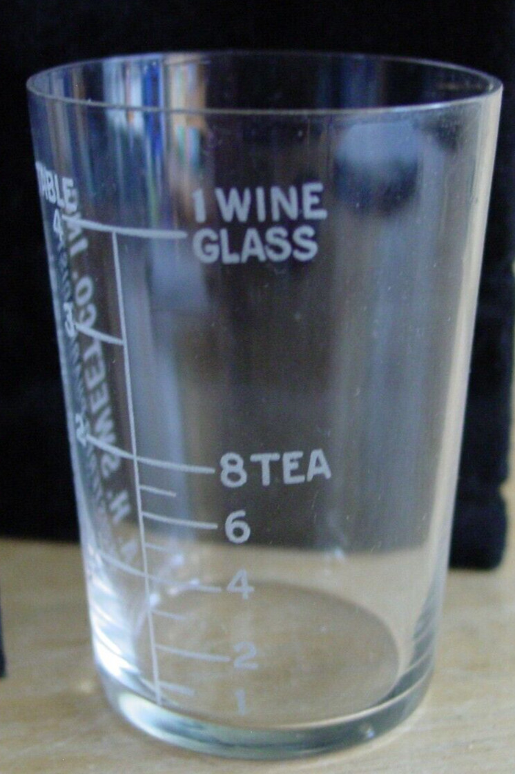 Vintage Pre-Pro ‘A.H. Sweet Pharmacists’ Etched Thin Wall Shot Glass Measure
