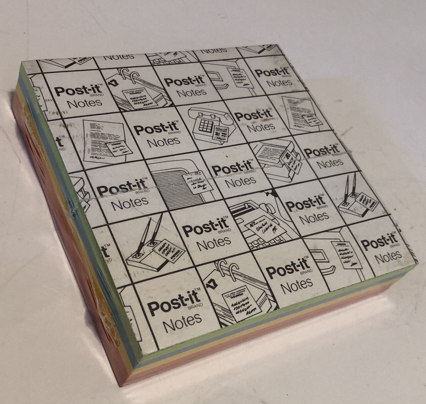 Rainbow Colors Post It Paper Sticky Note Pad Vintage Pepcid Drug Advertising